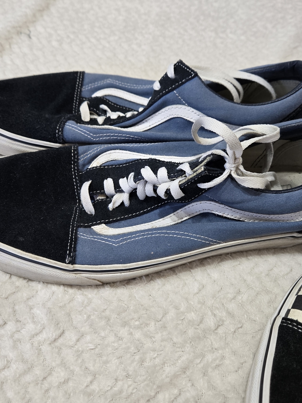 Vans OLD SKOOL Navy & Checkered W/ Black Suede Mens Size 14 Bundle 2 Pairs - Picture 2 of 11